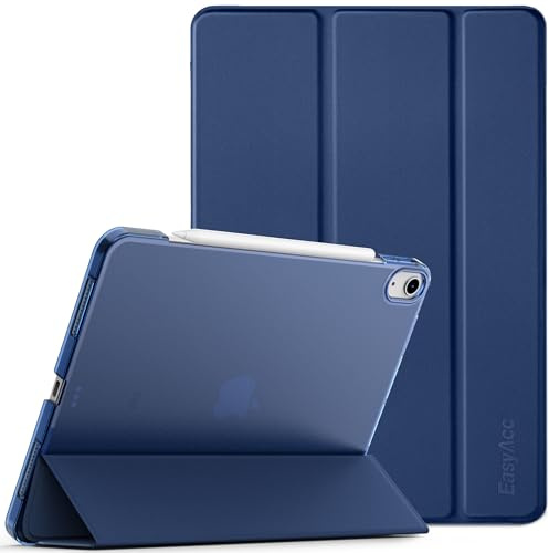 EasyAcc Fodral för iPad Air 11 Tum M2 (2024), iPad Air 5:e/ 4:e (2022/2020 Modeller, 10.9 Tums), Slim Stativ Hård Baksida Skal Case Smart fodral (Marinblå)