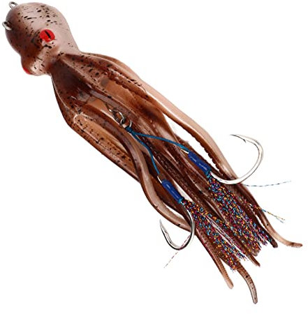 250g Simulation Squid Jigs Angeln, Octopus Köder Lebensechte Octopus Jig mit 10 Tintentabletten Kunstköder für Salzwasser-Meeresangeln Köder & Lockstoffe