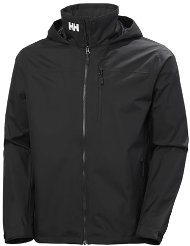 Helly Hansen Men's Crew Hooded Jacket 2.0, Black, XL