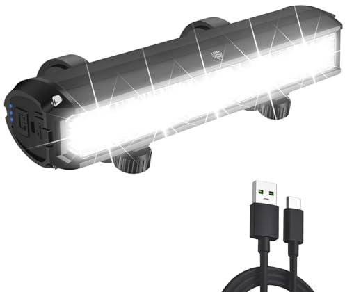 LeuKoles Lumiere Velo Avant, 3250 lumens Lampe Velo LED puissantes 4 Modes Lampe Vélo 8000mah Rechargeable USB Étanche IPX5 Lumière Avant Convient aux vélos VTT VTC