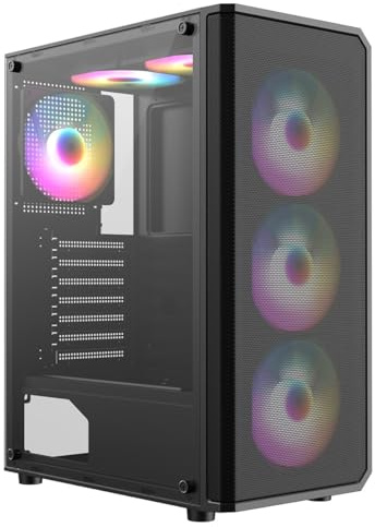 ASC Ryzen Gaming PC - AMD Ryzen 5 4500, GT1030 2GB Graphics Card, 16GB RAM, 256GB SSD, 1TB HDD, 500W 80+ PSU, Wi-Fi, Windows 11, Black 6 Fan RGB Gaming Case