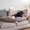 BABYGO® Pregnancy Moon Pillow | Ergonomic Design to Support Back, Bump & Hips | Maternity Sleep Aid with Bamboo Cover | Grey