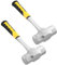SENJEOK 2 PCS 4lb Lump Hammer with Fibreglass Handle, Small Carbon Steel Head Club Sledgehammers for Gardening, Camping, Work