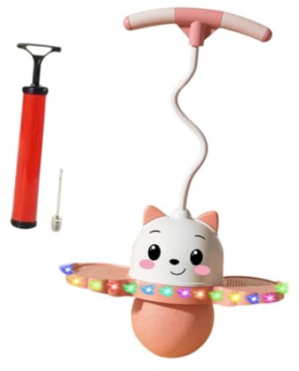kowaku Pogo Ball avec Poignée Pogo Stick Jump Enfants Balle Rebondissante pour l'exercice Capacité D'équilibre Assistant D'entraînement Corporel Cadeaux D'an, Rose