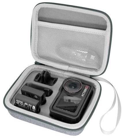 REYGEAK Étui de Transport pour DJI Osmo Action 5 Pro, Sac Compact Portable pour DJI Action 4/3, étui de Rangement étanche pour Accessoires DJI Action (Taille Moyenne)