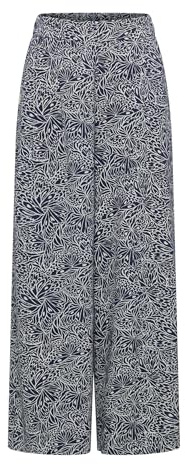 Ragwear Pantalon végétalien Marlene avec imprimé floral intemporel, bleu nuit, S