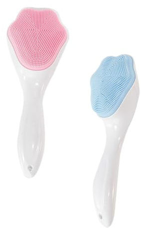 Veemoon 2pcs Silicone Face Cleaning Brush Manual Face Exfoliator Brush for Gentle Skin Cleansing and Facial Scrub