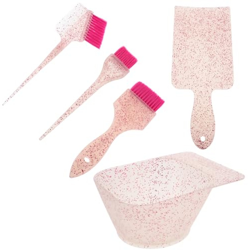 LOORGVEL Kit Tinte Cabello Profesional con Tablero para Mechas de Pincel y Cuenco Transparente con Diseño Esmerilado para Mezcla Ergonómica y Aplicación Precisa Casa