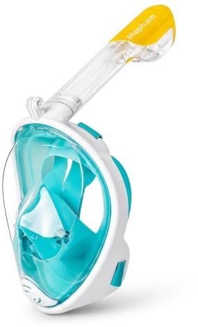 Mepham Masque de plongée à Visage Complet panoramique 180°, Lunettes de Snorkel polyvalentes compatibles caméra de Sport pour Snorkeling, Natation et activités sous-Marines, Adultes et Enfants