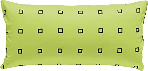 Erwin Müller Satin-Kissenbezug, Kissenhülle, 100% Baumwolle grün-anthrazit Größe 40x80 cm - atmungsaktiv, temparaturausgleichend, mit Reißverschluss (weitere Farben, Größen)