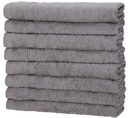 8er Gästetücher Kiesel | 50% Bambus & 50% Baumwolle | ÖKO-TEX Standard Zertifiziert | Nachhaltige Premium Qualität 450 g/m²