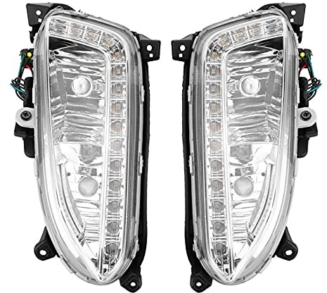 Kuuleyn Luz de circulación Diurna Izquierda y Derecha 1 par de Luces de circulación Diurna para Coche, Cubierta de lámpara antiniebla DRL para Santa Fe/IX45 2013-2015
