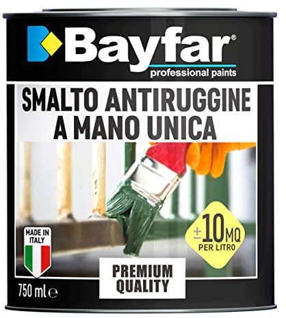 Smalto vernice per ferro antiruggine una mano 750ML (Nero Lucido)