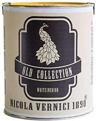 Idropittura Lavabile, Linea Old Collection, Ecologica e Traspirante, Elevata Opacità, Made in Italy, a Base di Acqua, Colore Bianco - Formato 1 lt