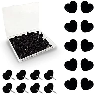 XPEX 100pcs Puntine da Disegno Puntine da Disegno a Forma di Cuore Puntine da Disegno in plastica Puntine da Disegno in Sughero Cancelleria