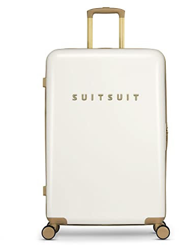 SUITSUIT Fusion – Großer Reisekoffer –Check-in Koffer mit TSA-Schloss – 76 cm – 94L – White Swan