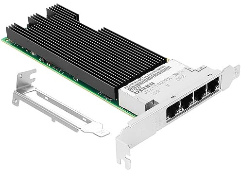 Euqvos PCIe Ethernet-Netzwerkkarte für Intel X710-T4 XL710BM1 Chipsatz PCIe 3.0 X8 10 GB 4 Port RJ45 LAN-Karte unterstützt Windows Server/Windows/Linux/VMware/ESX