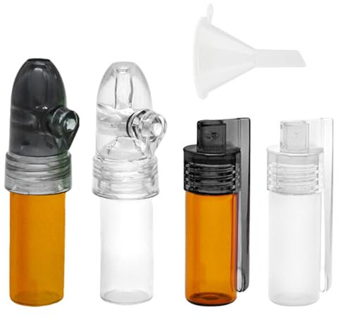 MEMOFYND 4 botellas de especias con mini embudo, dispensador de polvo de especia, botella cristal portátil