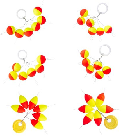 Zite Fishing Pilotkugeln Forelle Set - Forellen-Piloten Schwimmer Oval & Rund - Auftriebskörper Forellen-Angeln Schwimmend 36 Stück in 3 Größen Pilotkugel Wasserkugel Angeln
