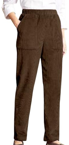 DAaomi Pantalon Femme Hiver Chaud Chic Et Elegant Couleur Unie Taille élastique Rayé Jambe Droite Casual Pantalon Velours Ample Pantalon De Course