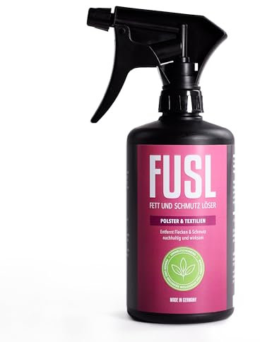 FUSL Polsterreiniger & Textilreiniger - Effektive Fleckenentfernung für Sofa, Auto, Sessel & Couch - Schnelltrocknend, geruchsneutral & ohne aggressive Chemikalien - 500ml Reiniger Made in Germany