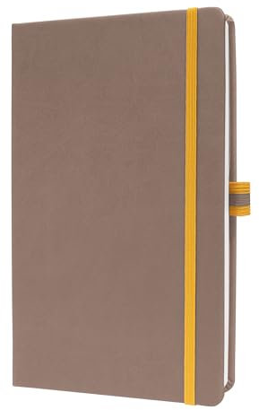 SIGEL LS102 Notizbuch A5 kariert braun, gelb, Hardcover, 176 Seiten, vegan, aus nachhaltigem Papier, Linescape