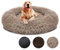 Hundebett Flauschig Donut, Hundekissen Waschbar XL 100cm, Kuschelbett Hund Rund Anti Stress, Hundebett Flocke, Hundekörbchen für Mittelgroßr Großr Hunde, Beige,