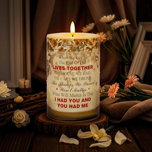 Rhytsing Memorial Gift - Battery Operated Flameless Candles with Timer Function, Real Wax LED Sympathy Candle for Loss of Loved One. Remembrance, Funerals, and Grieving - D10 cm x H15 cm