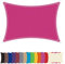 Ygann Sonnensegel Sonnenschutz Sonnendach Balkon Wetterschutz wasserabweisend Winddicht PES 420D 96% UV-Schutz für Garten Outdoor Viereck Rechteck Quadrat Rosa,1.3x1.8m