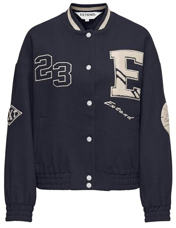 ONLY Onlchara Jacket L/S-Xt Pnt Baseballjacka, Natthimmel, M Dam, natthimmel, M