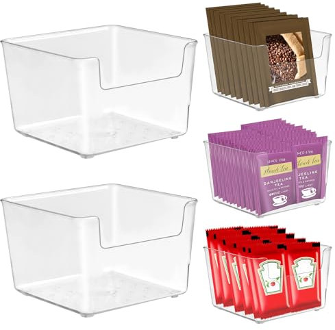 letuxaamz Scatola Porta Bustine, Zucchero Borsa Custodia, Porta Bustine Di Tè Portazucchero, Scatola Per Il Organizzatore In Acrilico Trasparente, Ristorante, Hotel, Caffè, Bar, Tavolo, Ufficio