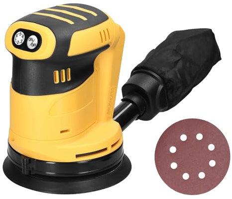 Weytoll 125mm Brushless Motor Cordless Orbital Sander Wood Grind Tool Electric Car Polisher Multifunctional Wood Metal Waxing Polishing Grinding Sanding Machine 6 Speed Adjustable Orbital Sander