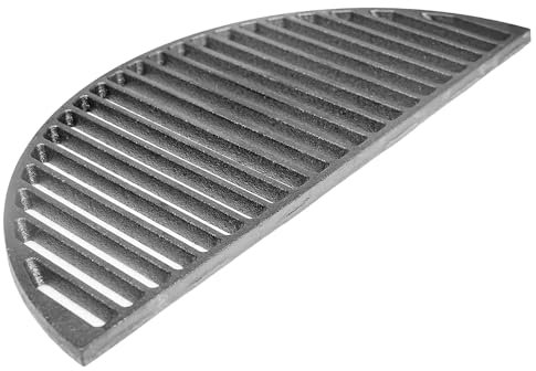 Parrilla de hierro fundido con forma de media luna, 44,5 cm de diámetro, para barbacoa Kamado de 21 pulgadas