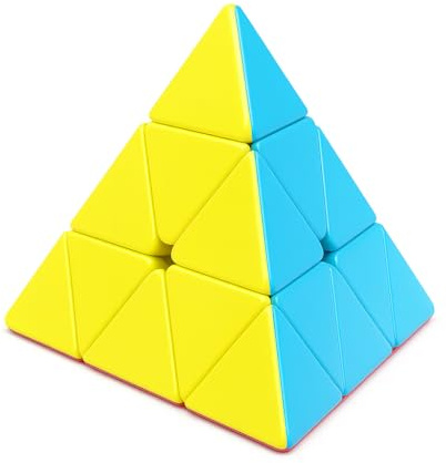 Cube Pyramide – Jeu Anti-Stress – Cube Magique de Triangle 3x3x3 – Couleurs Vives – Jeu de Concentration et Logique – Réduit Le Stress, Améliore Le Focus – Facile à Tourner (Stickerless)