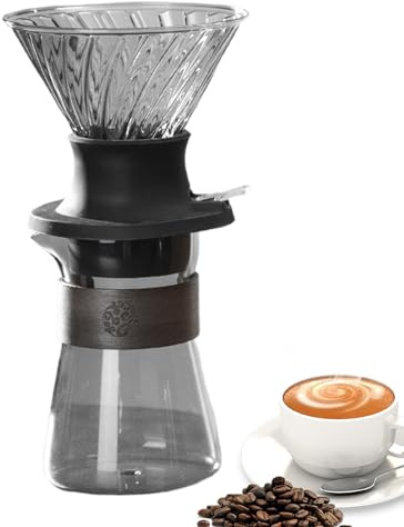 Generico Kit Set Caffettiera Pour Over | Preparatore Caffè Stile Pour Over - Filtrazione Rapida Con Componenti Rimovibili - Per Casa Dormitorio Appartamento Hotel Campeggio