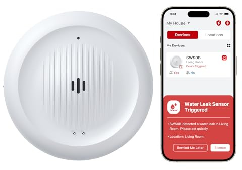 X-Sense Wi-Fi Water Leak Detector for Home - Smart 2-in-1 Leak & Low-Temperature Sensor with App Alerts, Protection for Homes, Kitchens & Basements, Works with X-Sense Home Security App, Model SWS0B