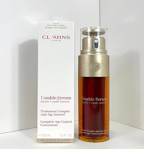 CLARINSX DOUBLE SERUM [ HYDRIC + LIPIDIC SYSTEM ] KOMPLETTES AGE CONTROL KONZENTRAT, 50 ml amoued