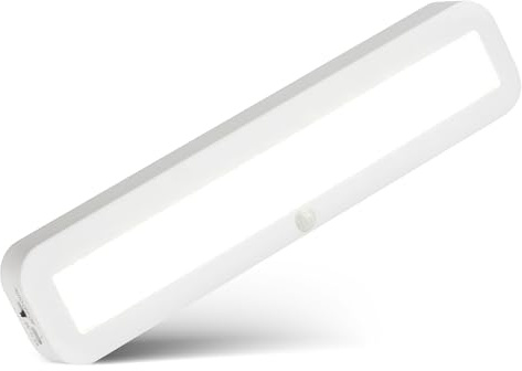 BRILONER - LED kök under skåp utan sladd med sensorrörelse, neutralt vitt ljus plus självhäftande fäst, lampor för inomhusskåp i arbetsområden, 30,5 x 6,5 x 2 cm, vit