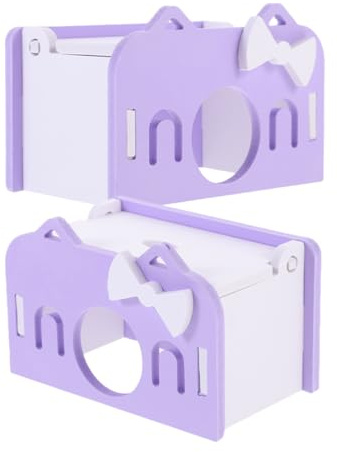 VICASKY Maison de Hamster en Plastique PVC Lavande 2pcs pour Exercice, Jeu et Repos, Cachette pour Hamster et Petit Gerbille en Cage