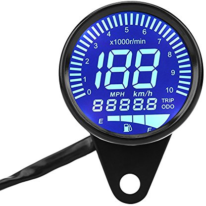scooterhastighetsmätare, motorcykelhastighetsmätare, universell motorcykel LED digital hastighetsmätare hastighetsmätare oljenivåmätare svart motorcykel LED digital hastighetsmätare varvräknare