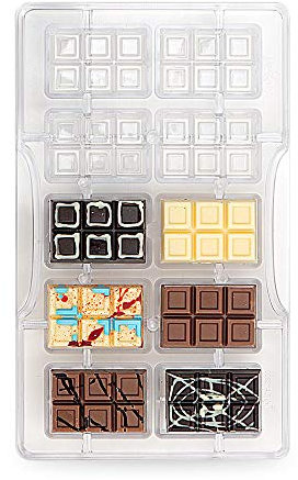 Decora 0050140 Molde para Chocolate Tableta Mini 42 X 28 X 9 H MM 200X120X22MM, El plastico, Transparente
