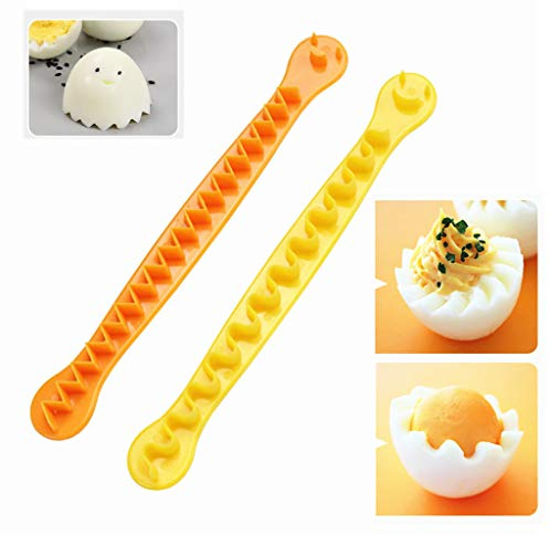 2 Pieces Egg Slicer,Egg Cutter,Egg Cutter for Hard Boiled Eggs,Cute Shape for Children's Bento Lunch Dishwasher Safe and Easy to Clean 2 Slicing Styles