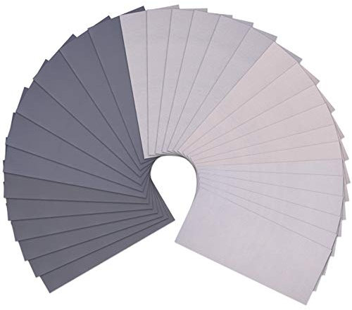 SIQUK 30 Piezas Papel de Lija 2000 3000 5000 7000 10000 Grit Seco y Húmedo de Hojas de Papel Abrasivo 9 x 3,6 Pulgadas