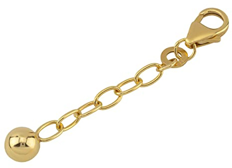 NKlaus 1x 4cm Verlängerungskette 333 Gelb Gold 8 Karat Ankerkette mit Kugel Karabiner Verschluss 12964