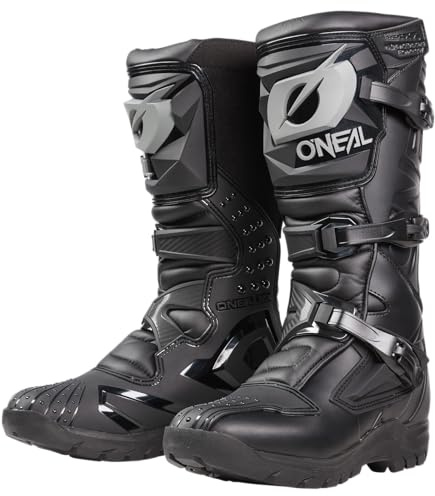 O'NEAL | Motocross-Stiefel | MX Enduro | Innerer Knöchel-, Fuß- & Schaltzonenschutz, Perforiertes Innenfutter | Boots RSX Adventure V.24 | Erwachsene | Schwarz | Größe 48