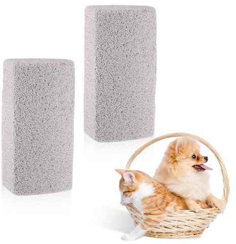 SUWIWKKOA Lot de 2 outils d'épilation pour poils d'animaux de compagnie - Pierre ponce - Outil de soin des pieds - Épilateur de callosités - Outil d'élimination des poils d'animaux - Outil pour