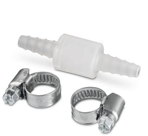 Xavax Rückschlagventil mit 2 Schlauchschellen (für Ablaufschläuche bis 10 mm Durchmesser, verhindert Rückfluß von Abwasser, u.a. für Waschmaschine, Wäschetrockner, Kondenstrockner geeignet)