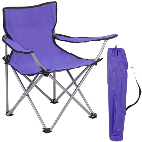 Livhome Kids Camping Chair Lightweight Folding Garden Beach Seat with Carry Bag | Heavy Duty Steel Frame Arm Chair | Portable Chair for Outdoor & Camping | For Ages 2 to 6 Years Old (Purple)