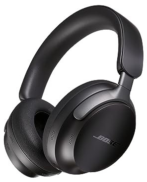 Bose QuietComfort Ultra Wireless Noise Cancelling Headphones with Spatial Audio, Over-the-Ear Headphones with Mic, Up to 24 Hours of Battery Life, Black (Renewed)