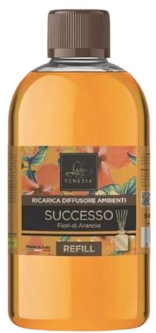 Refill för Doftpinnar – 500 ml – Miljödoft för Hemmet – Assorterade Doftvarianter – Made in Italy – Lady Venezia (Apelsinblommor)